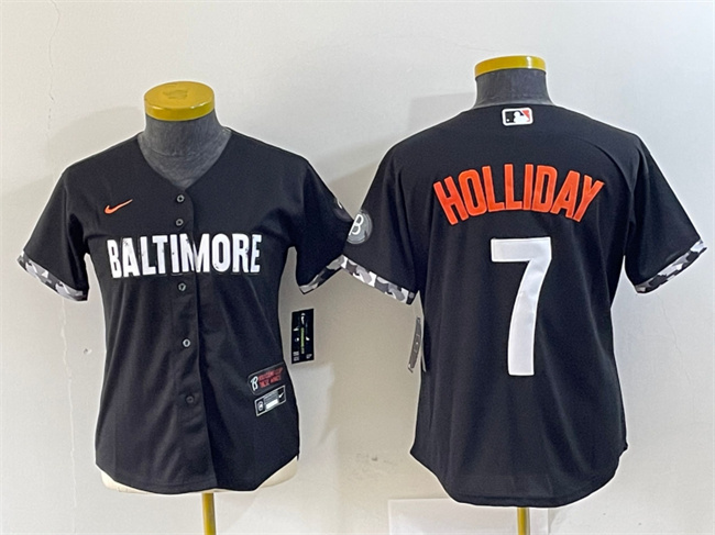 Youth Baltimore Orioles Custom Black 2023 City Connect Stitched Baseball Jersey